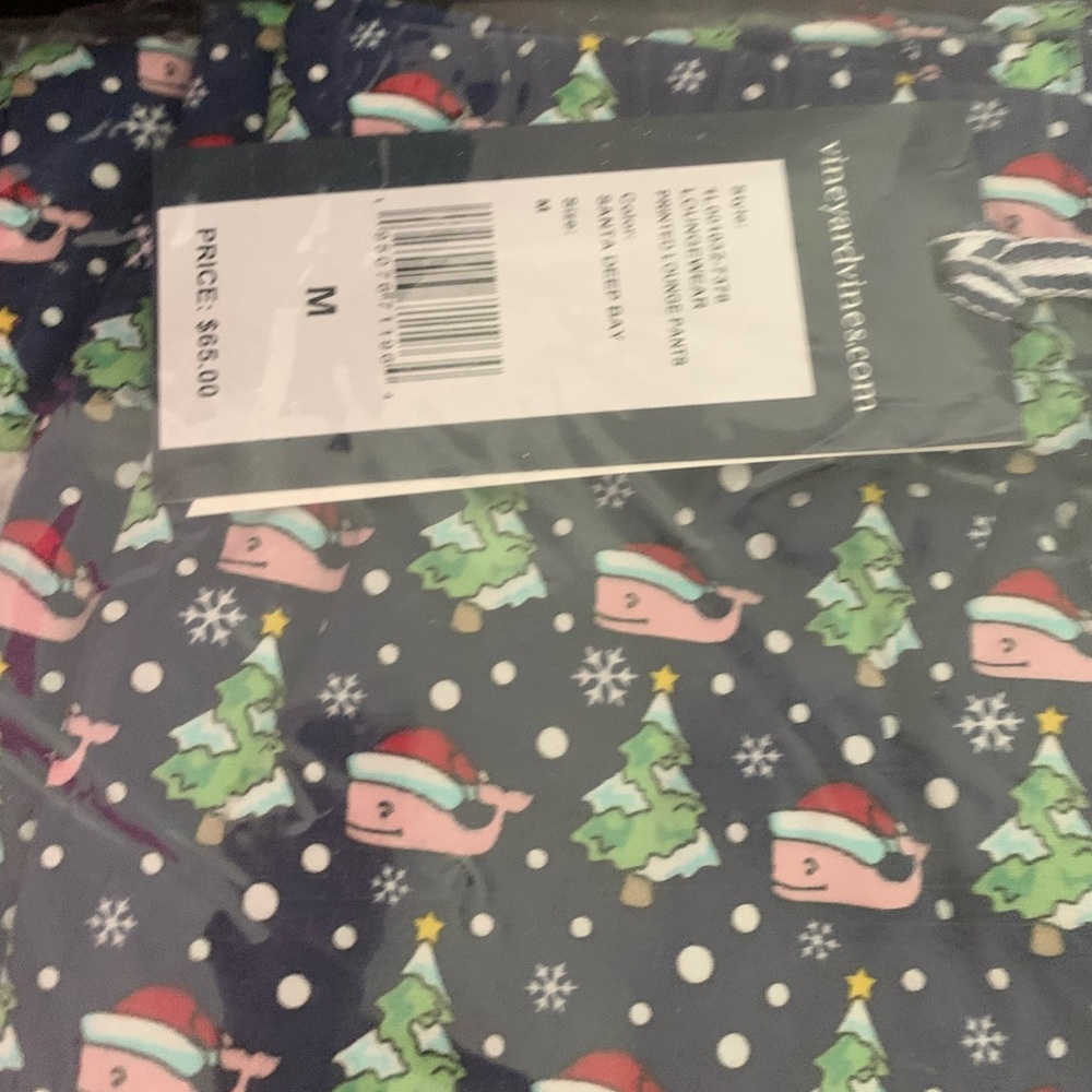 VINEYARD VINES Santa Whale Lounge Pants Size M Christmas New with tags